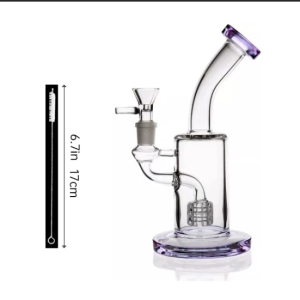 10" Purple Glass Showerhead Circ Perc THICK Bong Water Pipe Hookah 14mm Bowl