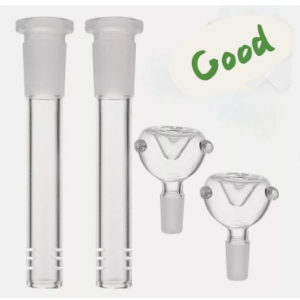 2Pack 5.5'' Hookah Water Smoking Pipe Glass Bong Downstem with 14mm Male Bowl