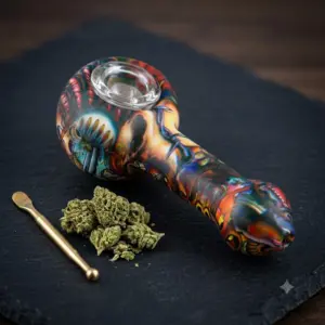 Handmade Natural Wood Tobacco Pipe – One Piece, Elegant Sandblasted Finish, High Airflow, Great Gift for Dad or Husband